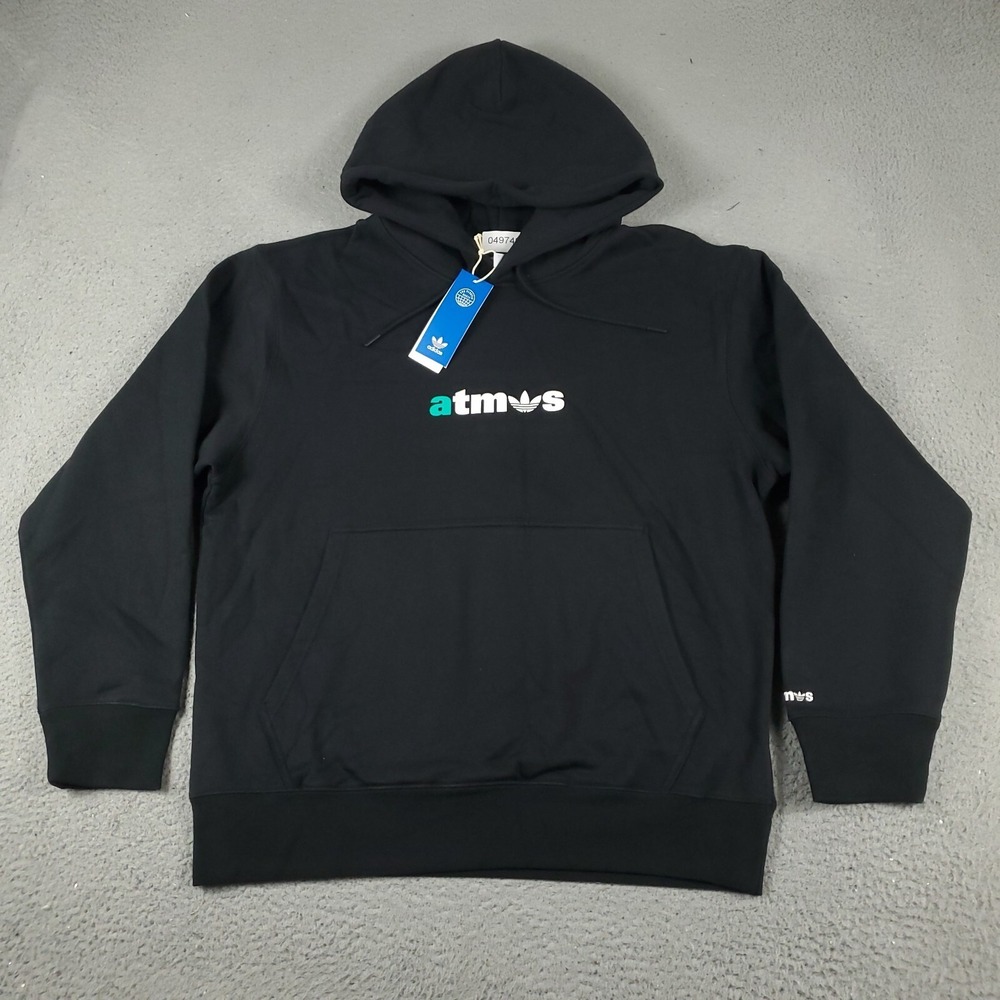 Adidas X Atmos Sweater Mens Large Black Rare Japan Pullover Hoodie Sweatshirt